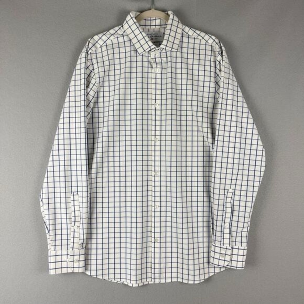 Peter Milar Mens Button Down - Blue and Green Window size M